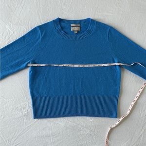 J. Crew Blue Cropped 100% Cashmere Sweater